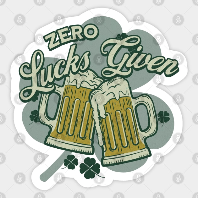 Zero Lucks Given Sticker by Brookcliff